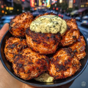 Crispy Salmon Bites with Creamy Dill Mayo