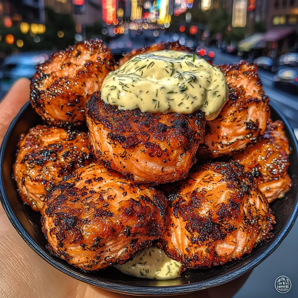 Crispy Salmon Bites with Creamy Dill Mayo