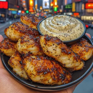 Garlic Butter Fish Bites with Lemon Pepper Dip