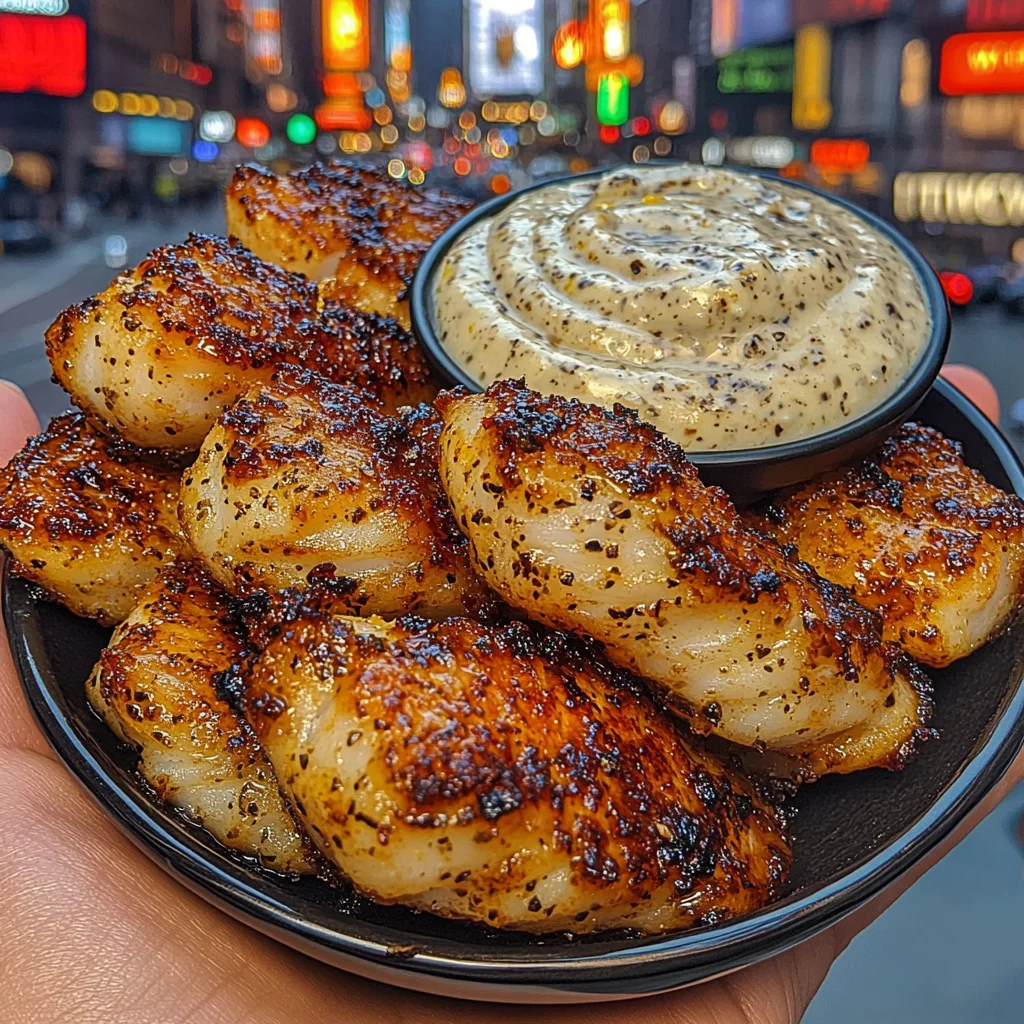 Garlic Butter Fish Bites with Lemon Pepper Dip