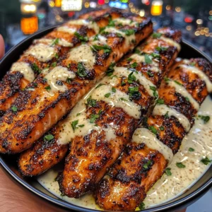 Garlic Butter Salmon Strips with Buttermilk Ranch