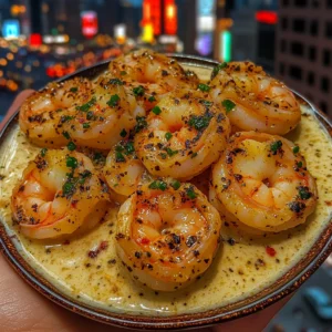 Garlic Butter Shrimps with Creamy Pepper Sauce