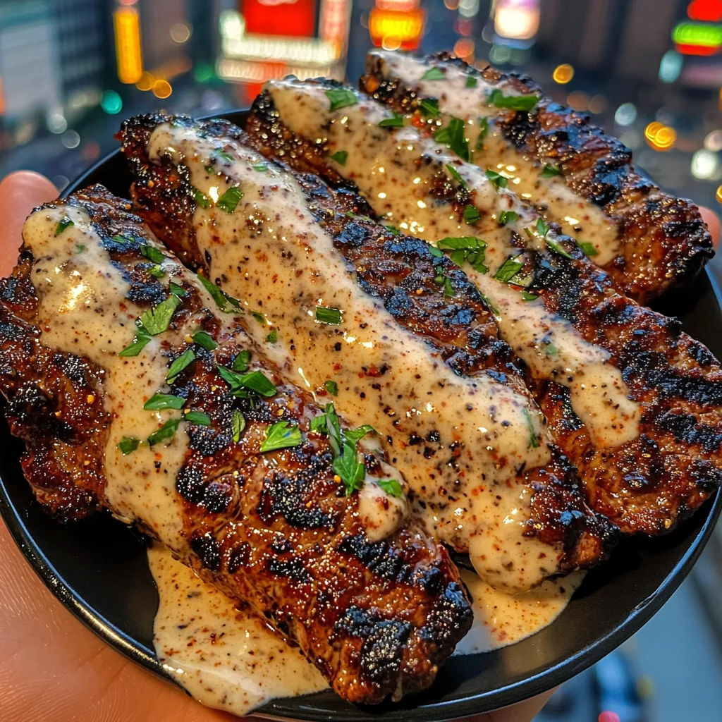 Garlic Butter Steak Strips with Peppercorn Ranch