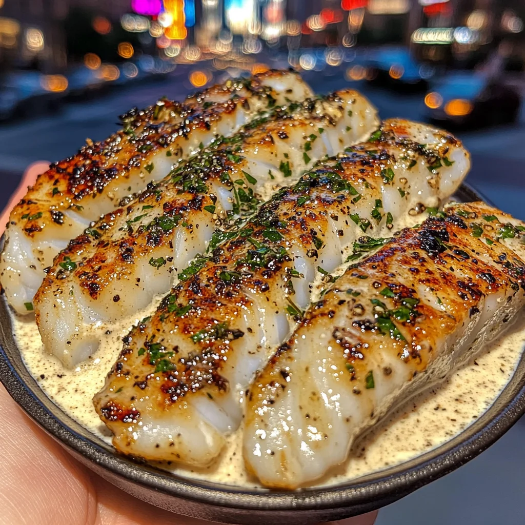 Garlic Herb Cod Strips with Creamy Tartar