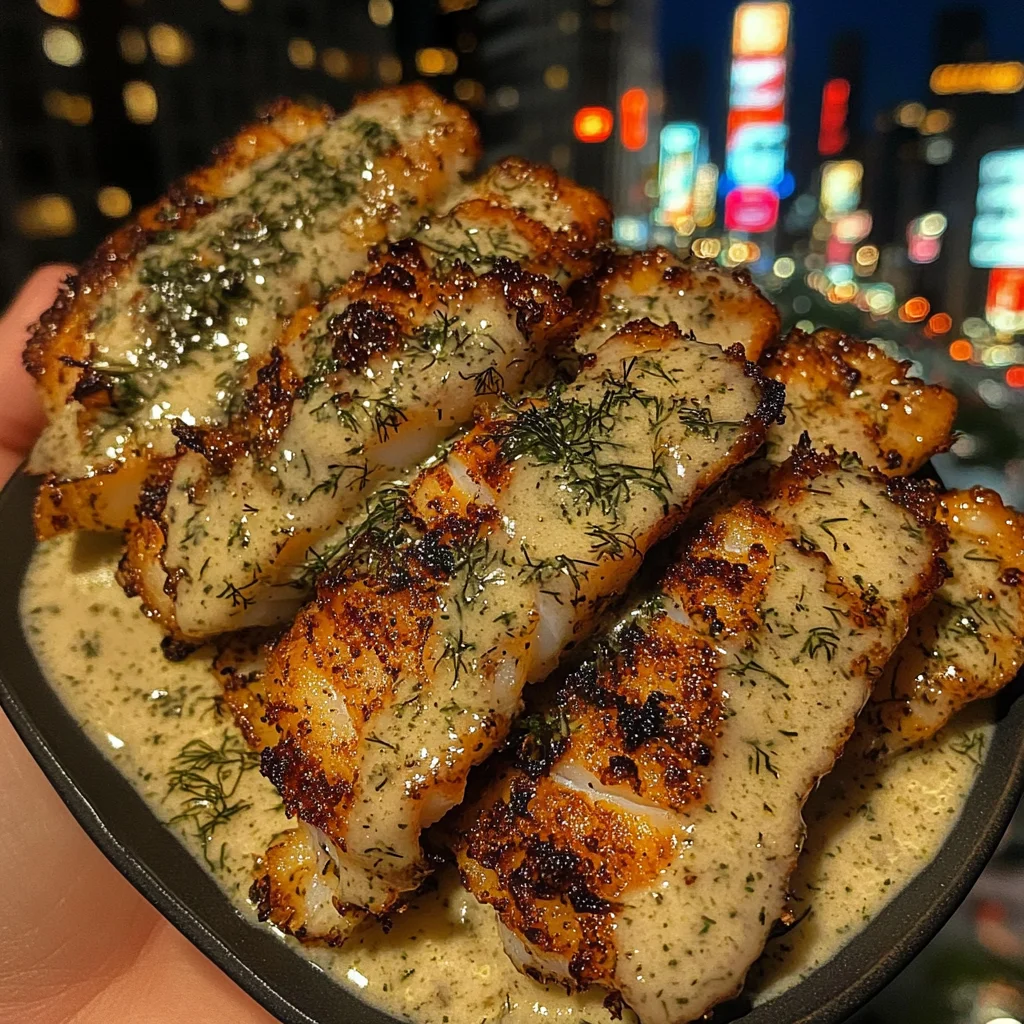 Garlic Herb Cod Strips with Zesty Dill Ranch