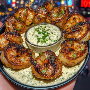 Garlic Lemon Shrimp Cubes with Herb Yogurt