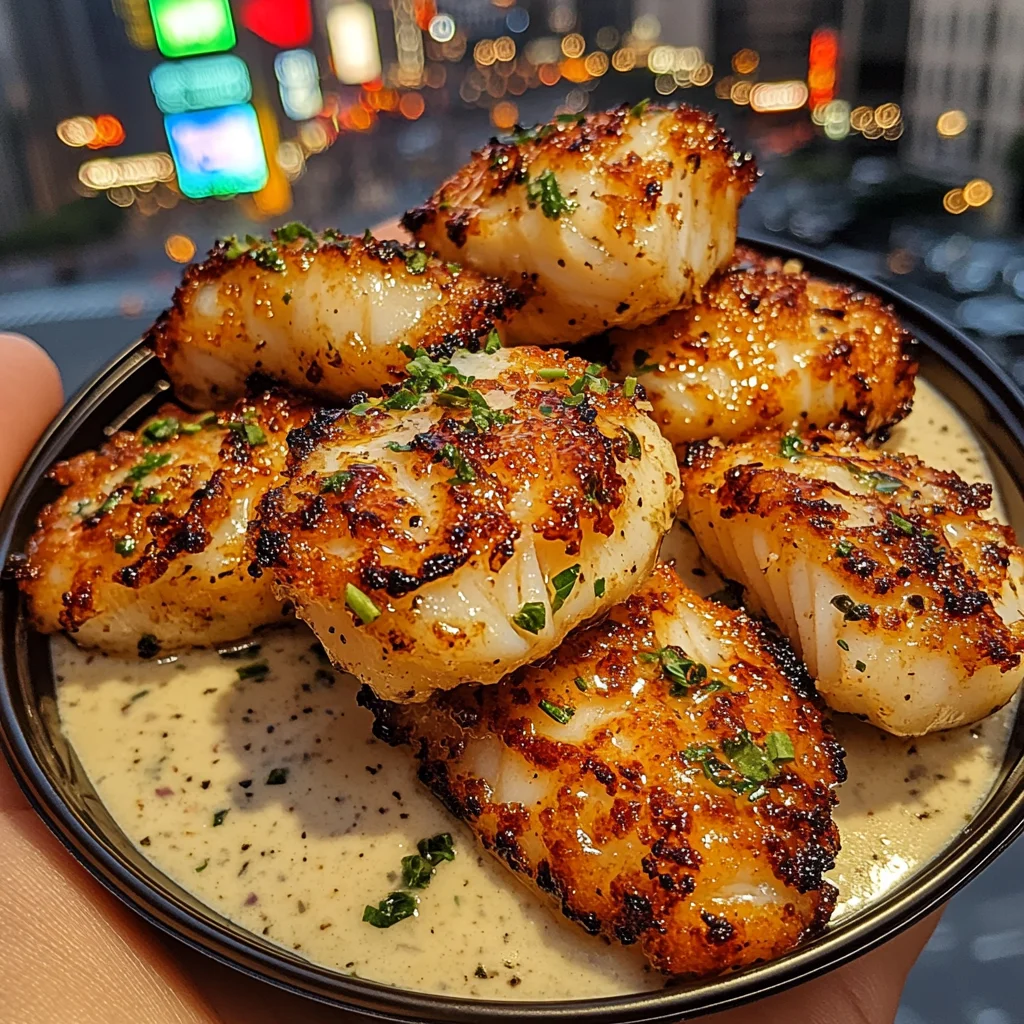 Garlic Parmesan Cod Bites with Zesty Ranch