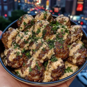 Garlic Parmesan Meatballs Beef Bites with Ranch Mayo