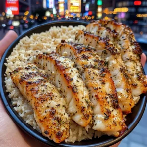 Herb Roasted Cod Strips with Buttered Rice