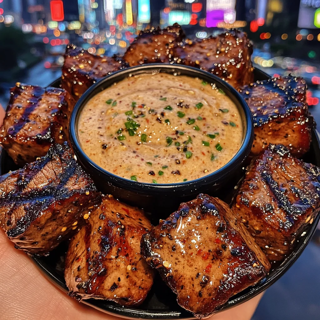 Honey Butter Steak Cubes with Zesty Pepper Dip