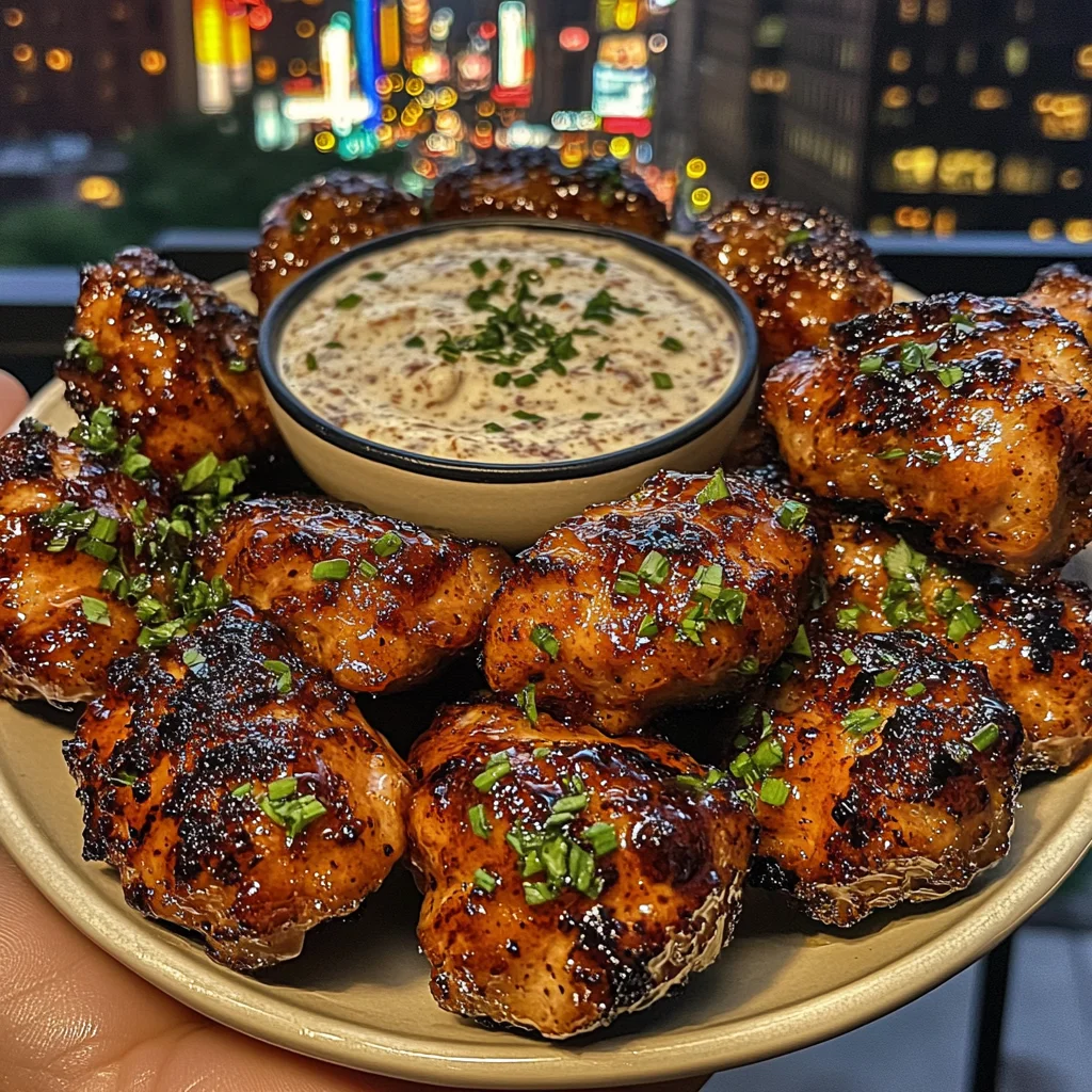 Honey Chili Chicken Bites with Cool Ranch Dip