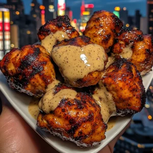 Honey Garlic Chicken Bites with Creamy Mustard