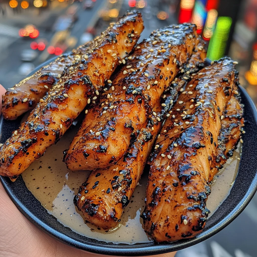 Honey Garlic Fish Strips with Sesame Soy Glaze