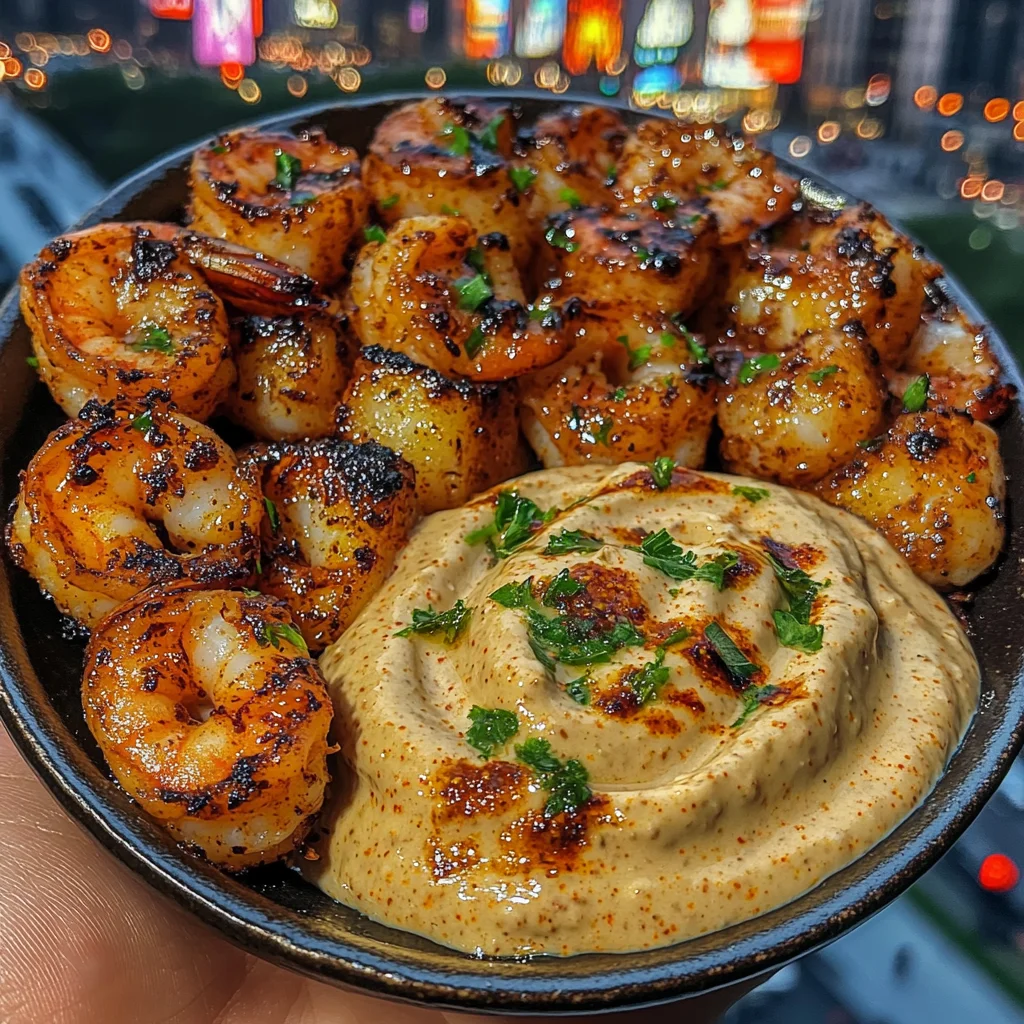 Honey Lime Shrimp Cubes with Creamy Chili Dip