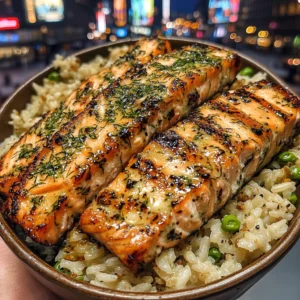 Lemon Dill Salmon Strips with Rice Medley