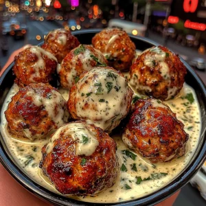 Lemon Garlic Chicken Meatballs with Creamy Herb Dip