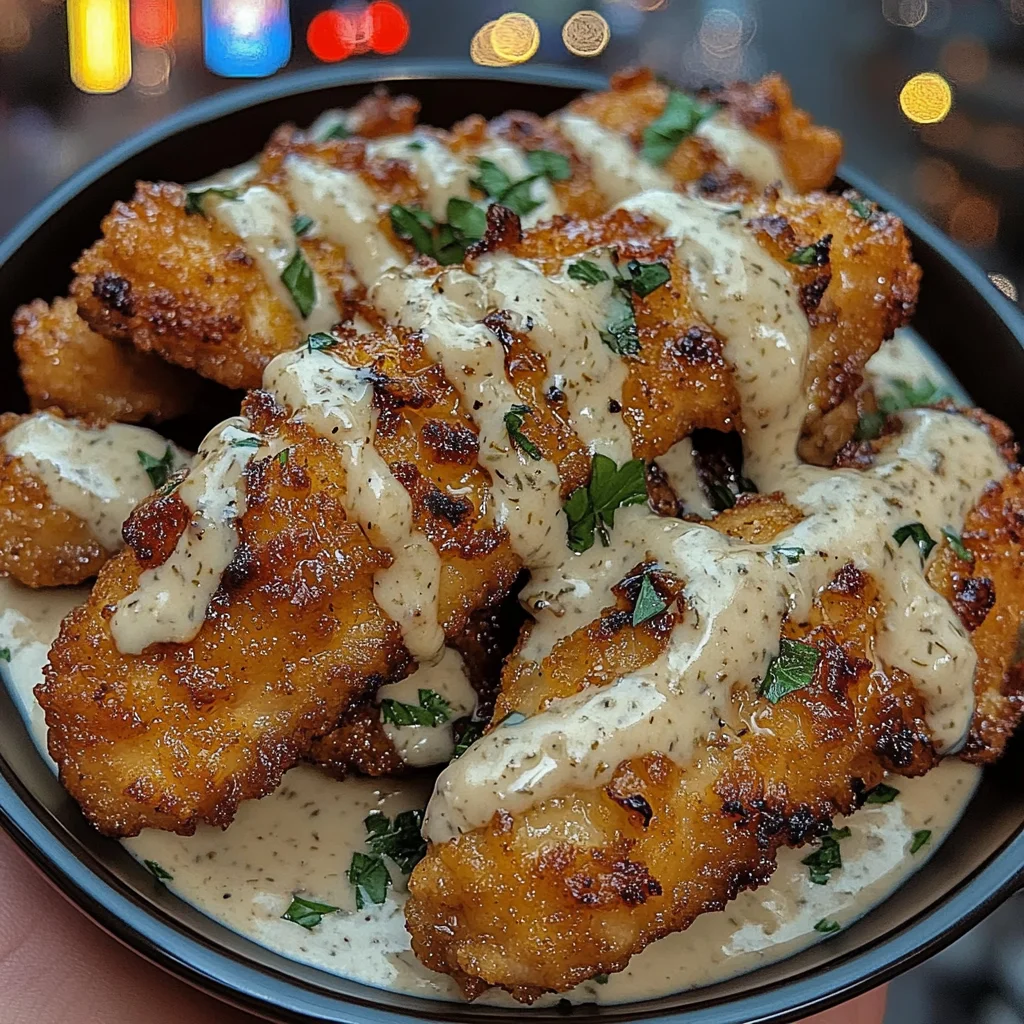 Lemon Garlic Chicken Strips with Creamy Herb Ranch