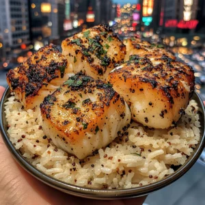 Lemon Garlic Cod Cubes with Basmati Rice