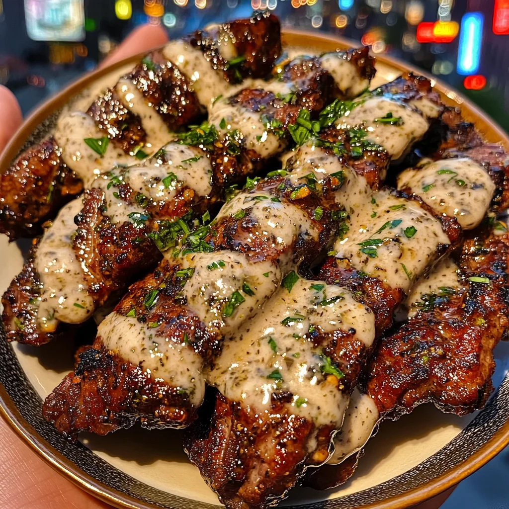 Lemon Herb Beef Strips with Tartar Ranch