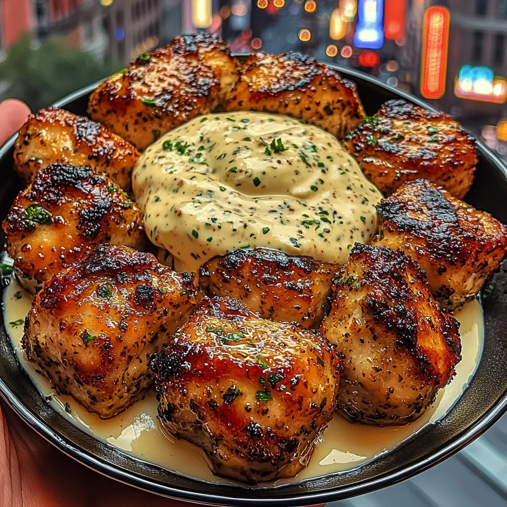 Lemon Herb Chicken Bites with Creamy Tartar