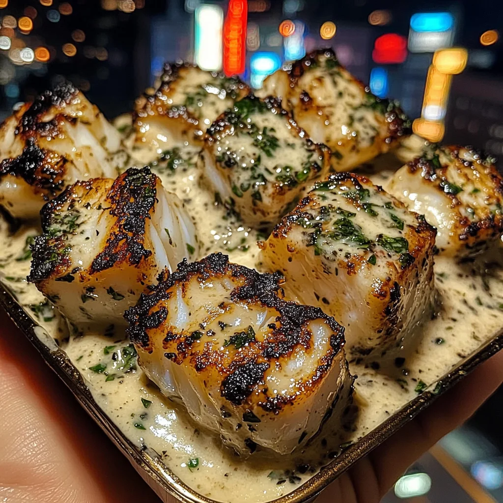 Lemon Herb Cod Cubes with Creamy Tartar Ranch