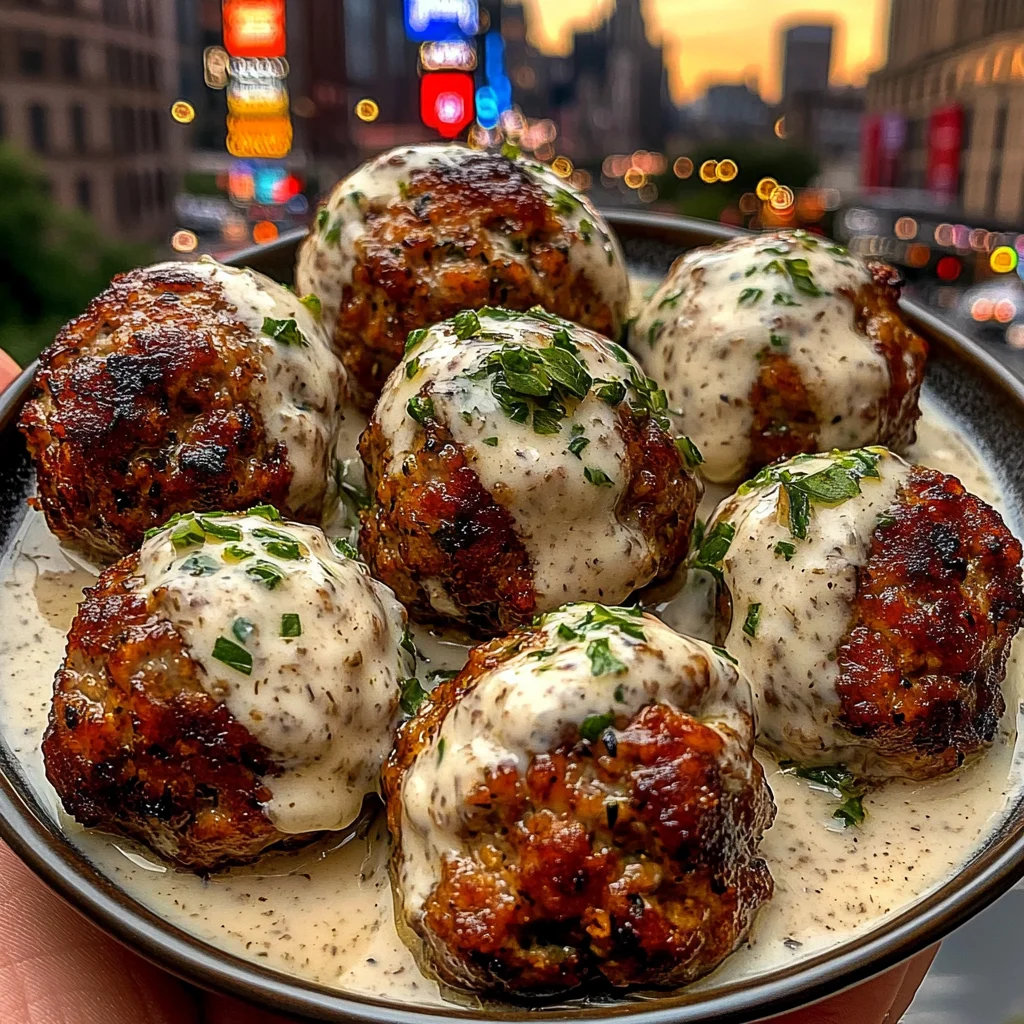 Lemon Herb Turkey Meatballs with Yogurt Sauce