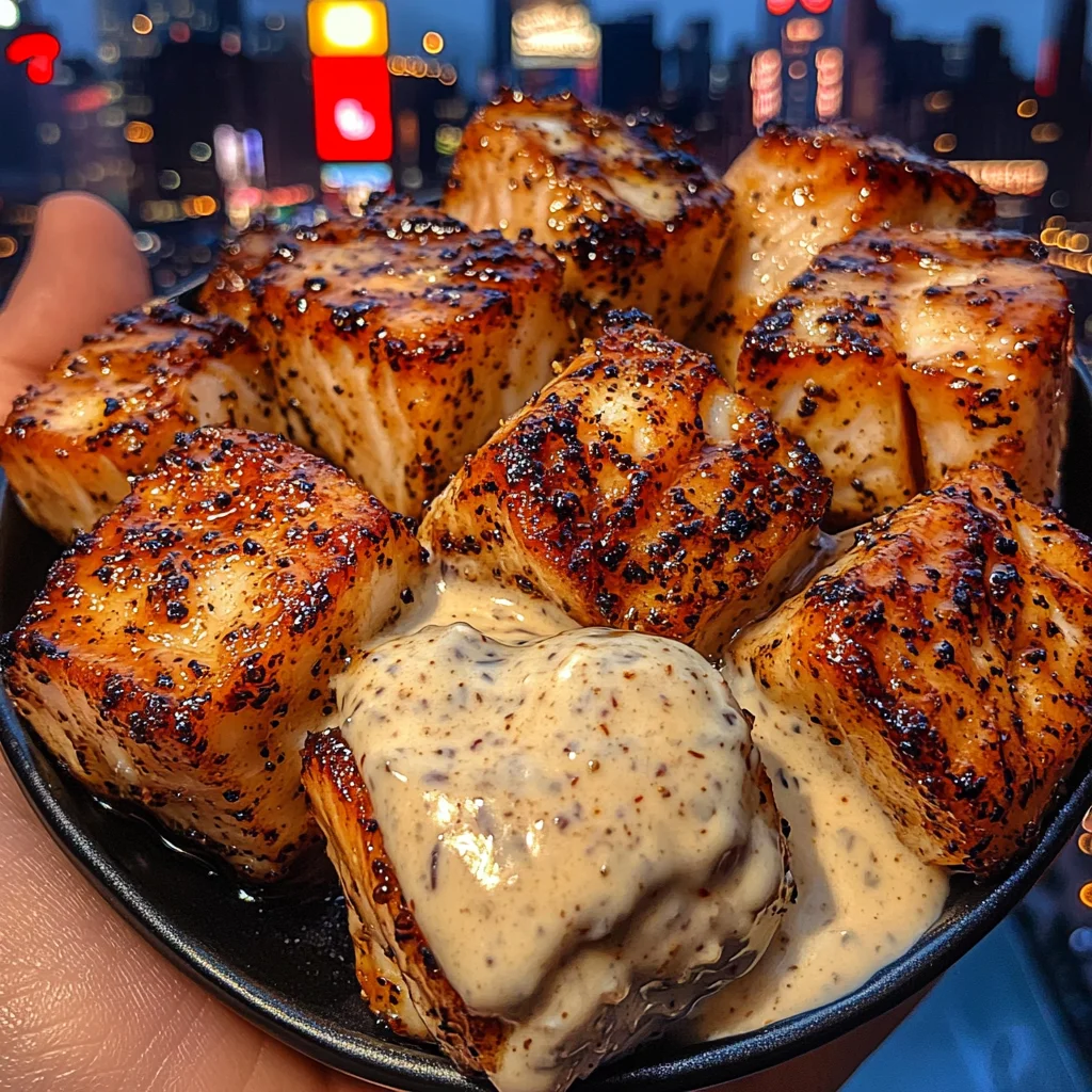 Lemon Pepper Fish Cubes with Creamy Tartar