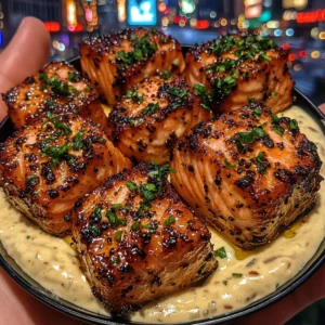 Lemon Pepper Salmon Bites with Garlic Aioli