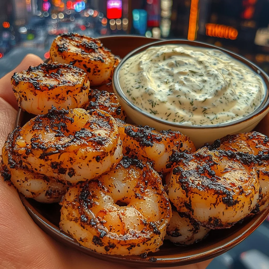 Lemon Pepper Shrimp Bites with Yogurt Dill Dip