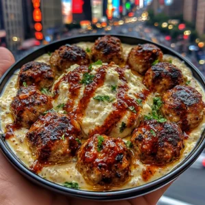 Mediterranean Chicken Meatballs with Garlic Tzatziki