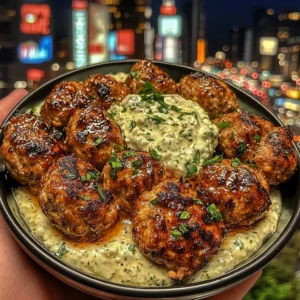 Mediterranean Chicken Meatballs with Tzatziki
