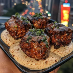 Spicy BBQ Fish Bites with Buttermilk Cream