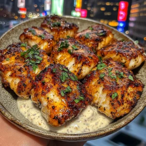 Spicy Cajun Fish Bites with Cooling Yogurt Sauce