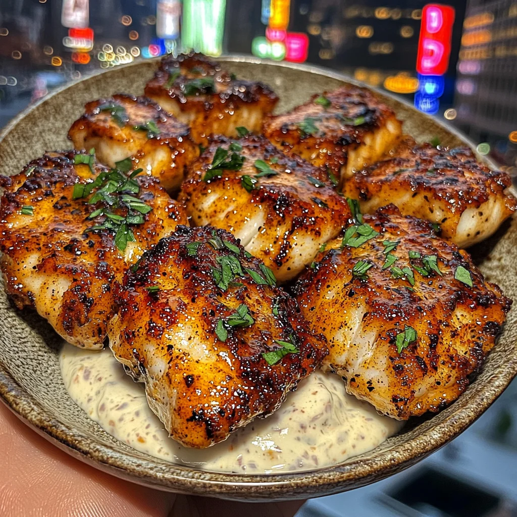 Spicy Cajun Fish Bites with Cooling Yogurt Sauce