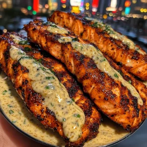 Spicy Cajun Salmon Strips with Creamy Ranch
