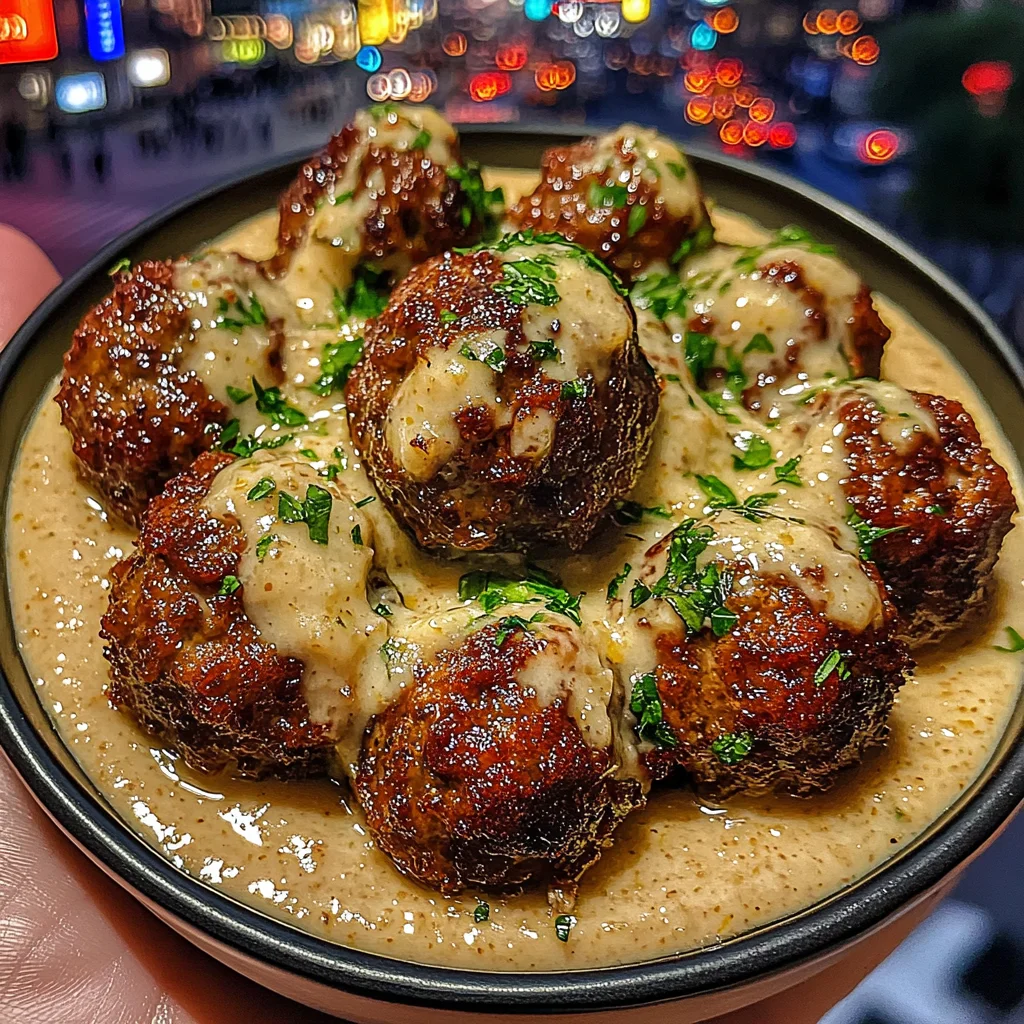 Spicy Garlic Meatballs with Cooling Lemon Dip