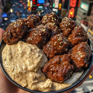 Sweet Chili Beef Bites with Sesame Cream