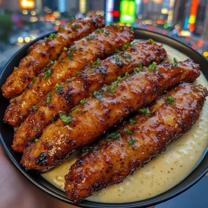 Sweet Chili Chicken Strips with Lime Cream