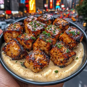 Sweet Sesame Chicken Cubes with Ginger Cream