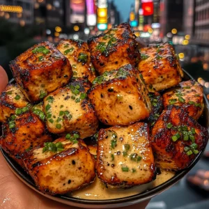Sweet Sesame Chicken Cubes with Lime Cream Dip