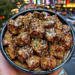 Teriyaki Beef Cubes with Sesame Garlic Sauce