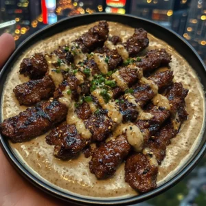 Teriyaki Beef Strips with Ginger Cream Dip