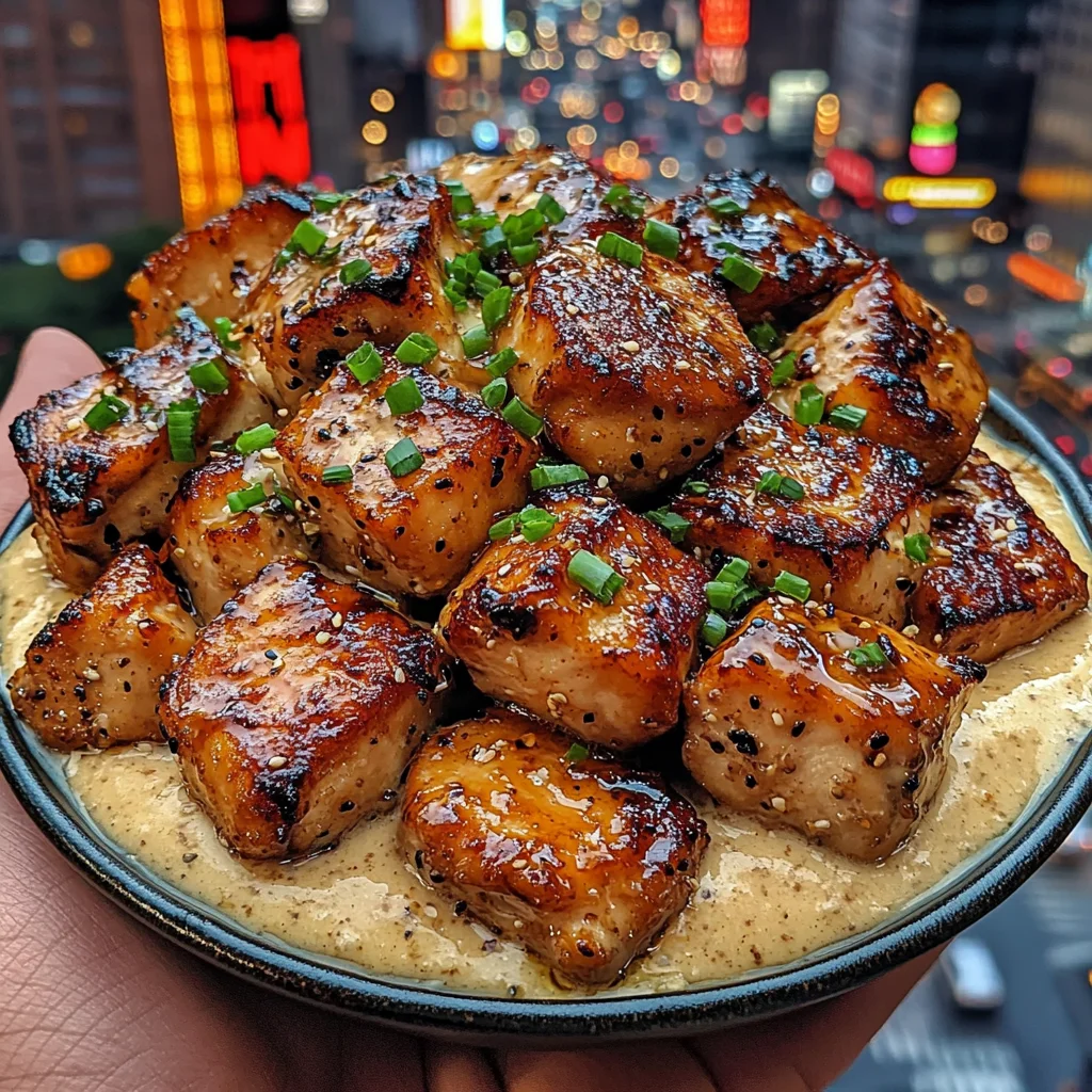 Teriyaki Chicken Cubes with Pineapple Cream Sauce