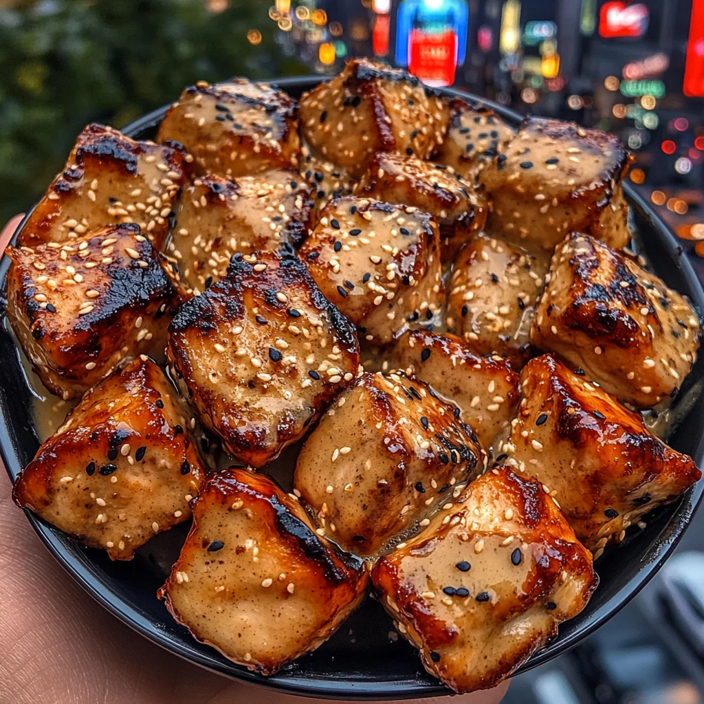 Teriyaki Chicken Cubes with Sesame Sauce
