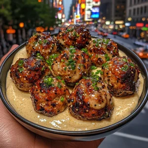 Teriyaki Chicken Meatballs with Ginger Cream