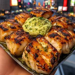 Zesty Lime Butter Fish Bites with Cilantro Cream