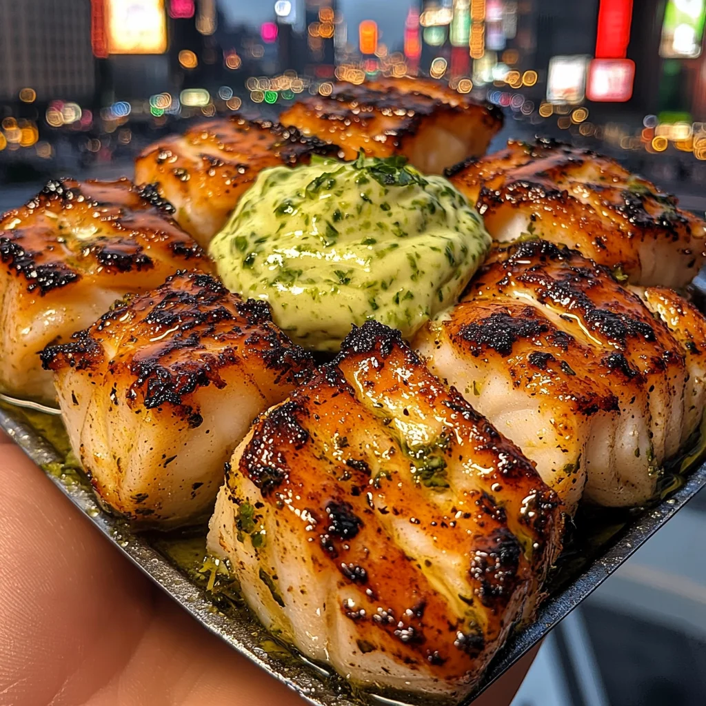 Zesty Lime Butter Fish Bites with Cilantro Cream