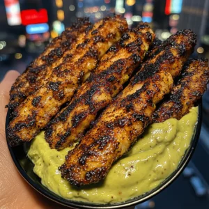 Blackened Fish Strips with Avocado Cream