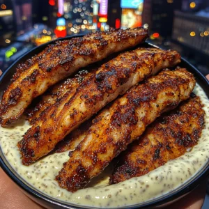 Blackened Fish Strips with Cooling Yogurt
