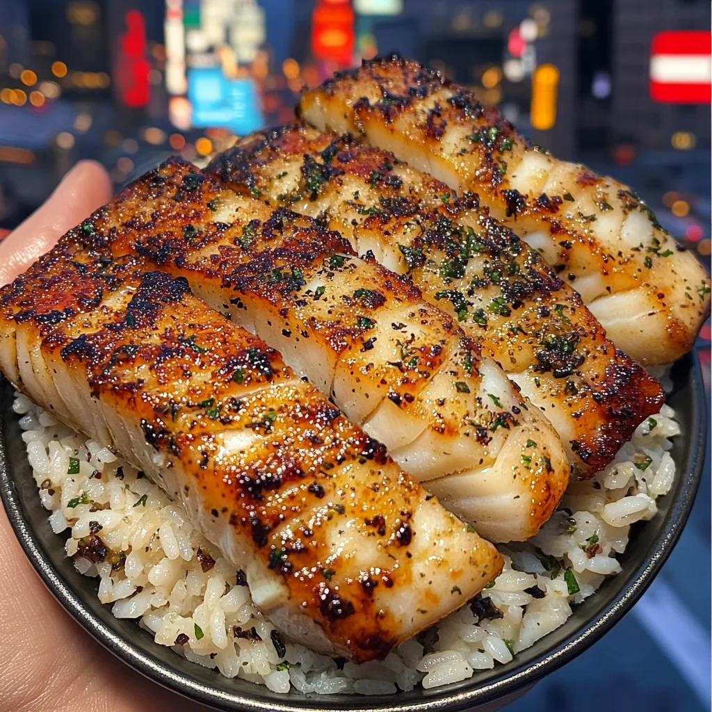 Butter Garlic Cod Strips with Herb Rice